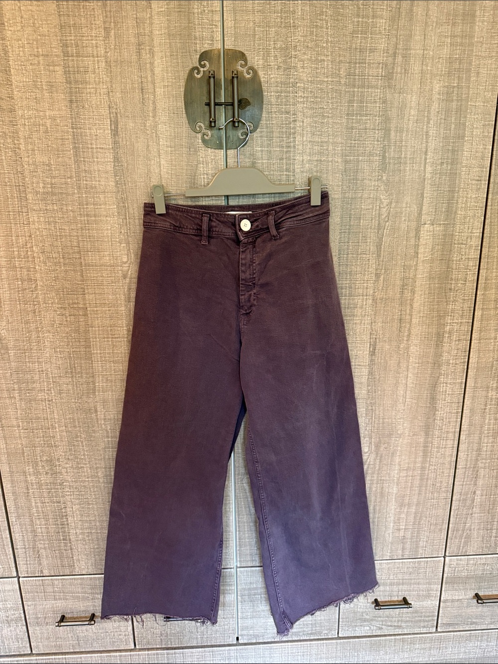 Zara The Marine Straight Leg High-Waist Jeans in Dusty Purple